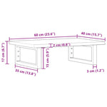 Basin Shelf Wall Mounted Steel and Solid Wood Oak 3302581