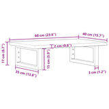 Basin Shelf Wall Mounted Steel and Solid Wood Oak 3302581