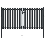Double Door Fence Gate Steel 300x150 cm Anthracite 146353