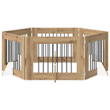 Dog Gate with Stands 6 pcs Artisan Oak 80 x 60 cm 892144