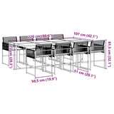 9 Piece Garden Dining Set with Cushions Black Poly Rattan 3295025