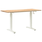 Desk with Storage White and Natural 140 x 60 cm Solid Oak Wood 3426546