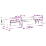 Bed Frame with Headboard Black Oak 90 x 200 cm Engineered Wood 3335230