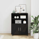 Cabinet with Shelf with Wheel Black Oak 60 x 48 x 74.5 cm 869242
