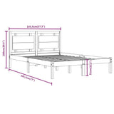 Bed Frame without Mattress 140x190 cm Solid Wood 3105515