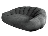 2 Seater Plush Bean Bag Sofa, Gray Shiny Silver Speck Oversized Lazy Couch, High Density Sponge T5592P539594