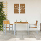 Stacking Chair 2 pcs Brown 56 x 57 x 87 cm Solid Acacia Wood 4010628