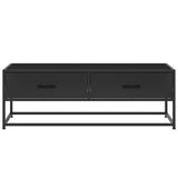 ZNTS Coffee Table Black 100x50x35 cm Engineered Wood and Metal 848779