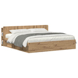 Headboard Cabinet with Storage Artisan Oak Engineered Wood 8001245