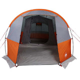 Camping Tent Tunnel 4-Person Grey and Orange Waterproof 94633