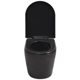 Wall Hung Toilet with Concealed Cistern Ceramic Black 274670
