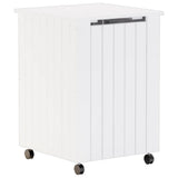Laundry Basket with Wheels RANA White 45x45x64 cm Solid Wood Pine 4002334