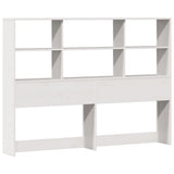 Bookcase Bed without Mattress White 140x200cm Solid Wood Pine 3322472