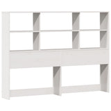 ZNTS Bookcase Bed without Mattress White 140x200cm Solid Wood Pine 3322472