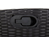 7 Piece Garden Dining Set with Cushions Black Poly Rattan 3212488