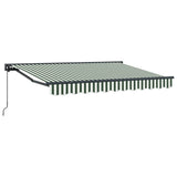 Manual Retractable Awning Green and White 3.5 x 2 m 3420419
