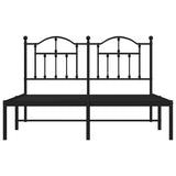 Metal Bed Frame without Mattress with Headboard Black 135x190cm 353438