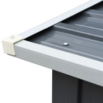 ZNTS Garden Log Storage Shed Galvanised Steel 172x91x154 cm Grey 44858