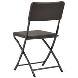 Folding Chair Set of 2 Brown HDPE and powder-coated steel 44551