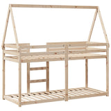 ZNTS Bunk Bed without Mattress 90x190 cm Single Solid Wood Pine 3282087