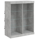 Sideboard with LED Lights Concrete Grey 202x37x100 cm 3209187
