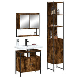 3 Piece Bathroom Furniture Set Smoked Oak Engineered Wood 3214677