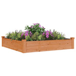 ZNTS Garden Raised Bed with Liner Brown 120x120x25 cm Solid Wood Fir 364293