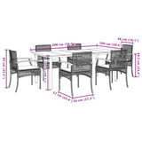 Garden Dining Set Black and Grey 3213622