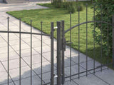 Garden Gate with Lock Woerden Grey 150 x 400 cm Steel 42008909