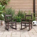 Rocking Chairs for Children 2 pcs Brown Solid Wood Poplar 3281599