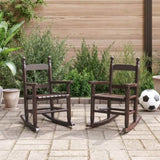 Rocking Chairs for Children 2 pcs Brown Solid Wood Poplar 3281599