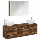 Bathroom Furniture Set 4 pcs Smoked Oak 3406947