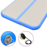 Inflatable Gymnastics Mat with Pump 800x100x10 cm PVC Blue 91928