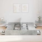 Storage Bed Frame Concrete grey 200 x 200 cm Engineered wood 3335264
