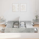 Storage Bed Frame Concrete grey 200 x 200 cm Engineered wood 3335264