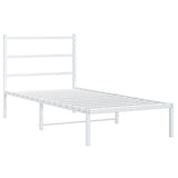 Metal Bed Frame without Mattress with Headboard White 90x200cm 355407