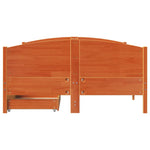 ZNTS Bed Frame without Mattress Wax Brown 120x190 cm Small Double Solid Wood Pine 3301802