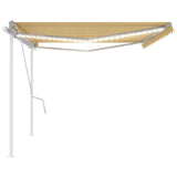 Manual Retractable Awning with LED 5x3.5 m Yellow and White 3070063