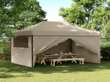 Foldable Party Tent Pop-Up with 4 Sidewalls Taupe 4005026