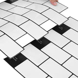 Subway Tile 50 pcs White Black 30 x 30 cm Polyurethane and PET 42046125