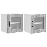 Wall Glass Cabinet PORTO 2 pcs Grey Sonoma 40 x 31 x 40 cm 885198