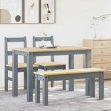 4 Piece Dining Set PANAMA Grey Solid Wood Pine 3345168