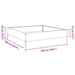 ZNTS Garden Raised Bed White 100x100x26 cm Steel 851018