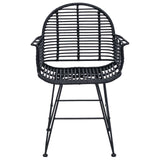 Dining Chair 2 pcs Rattan and Iron Black 57 x 55 x 85 cm 42011559