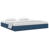 Storage Bed with Mattress with Storage Blue 200 x 200 cm Fabric 3370039