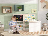 3 in 1 Kids Table and Chair Set with Storage,board, Blackboard & Roll Paper for 3-8 Years, T3398P422131