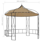 315227 Gazebo 300x290 cm Taupe Round