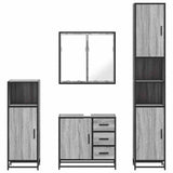 4 Piece Bathroom Furniture Set Grey Sonoma Engineered Wood 3301198
