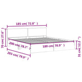 Bed Frame White Engineered wood, Plywood Super King Modern 3207462