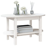 ZNTS Coffee Table White 80x45x45 cm Solid Wood Pine 822293